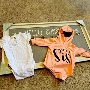 6 month 2onesies;  little sis